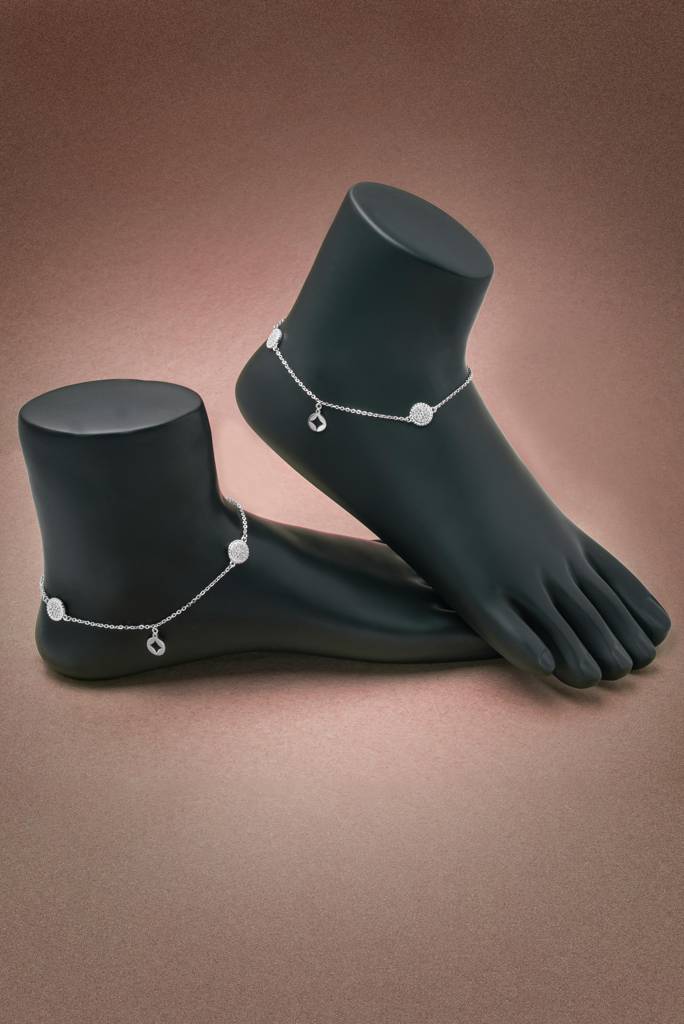 925 Sterling Silver Twinkle Anklet : A43