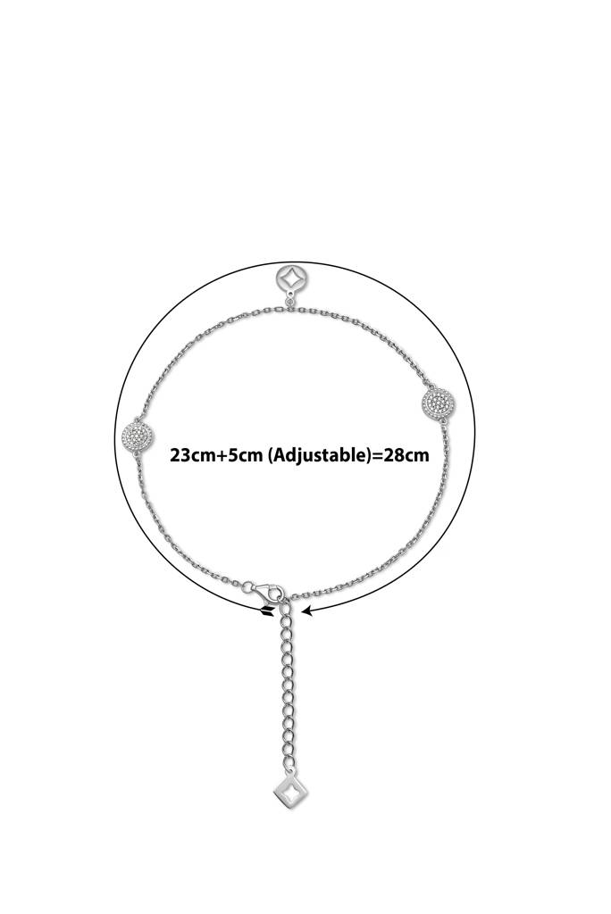 925 Sterling Silver Twinkle Anklet : A43