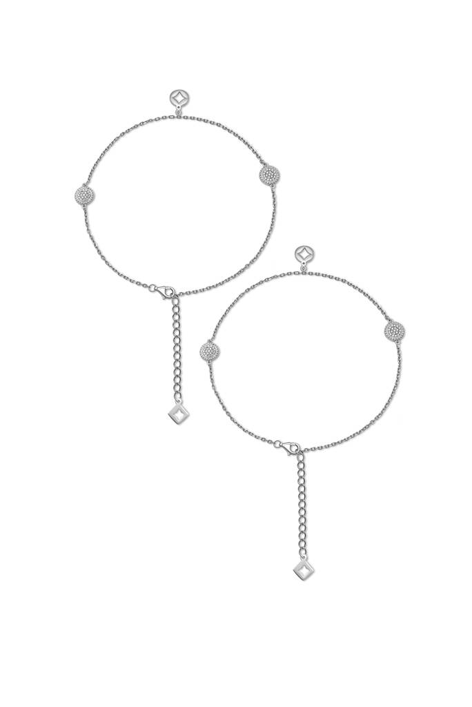 925 Sterling Silver Twinkle Anklet : A43