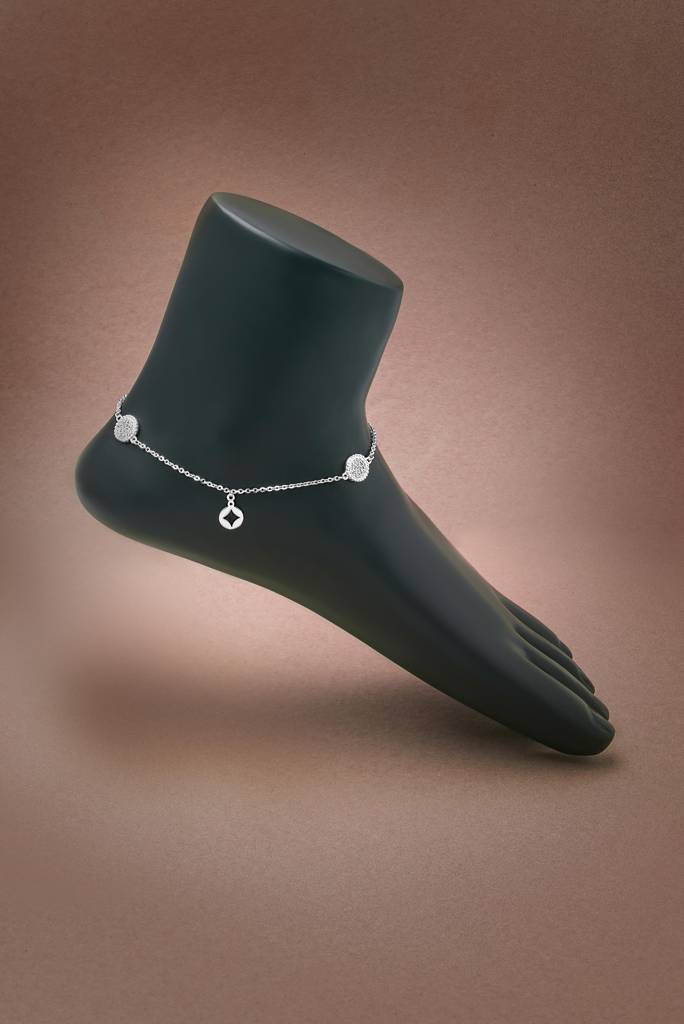 925 Sterling Silver Twinkle Anklet : A49