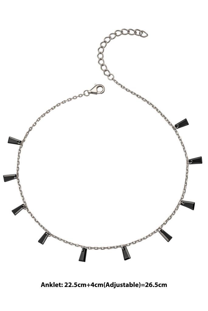 925 Sterling Silver Radiant Anklet : A66
