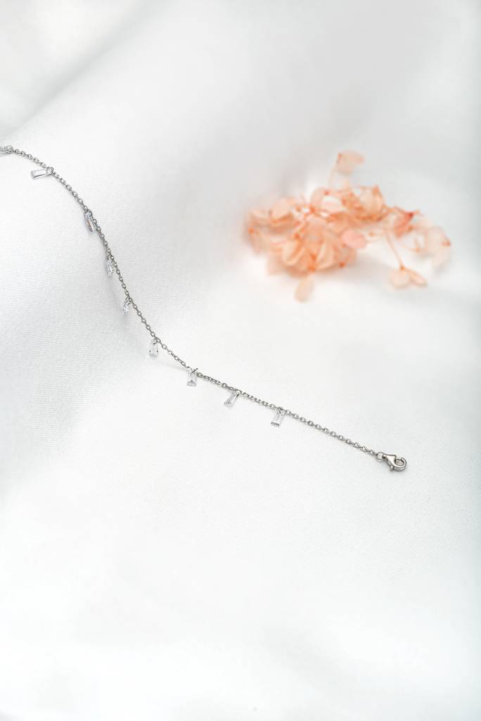 925 Sterling Silver Radiant Anklet : A72