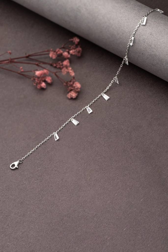 925 Sterling Silver Radiant Anklet : A72