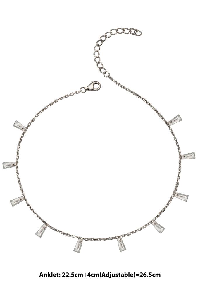 925 Sterling Silver Radiant Anklet : A72