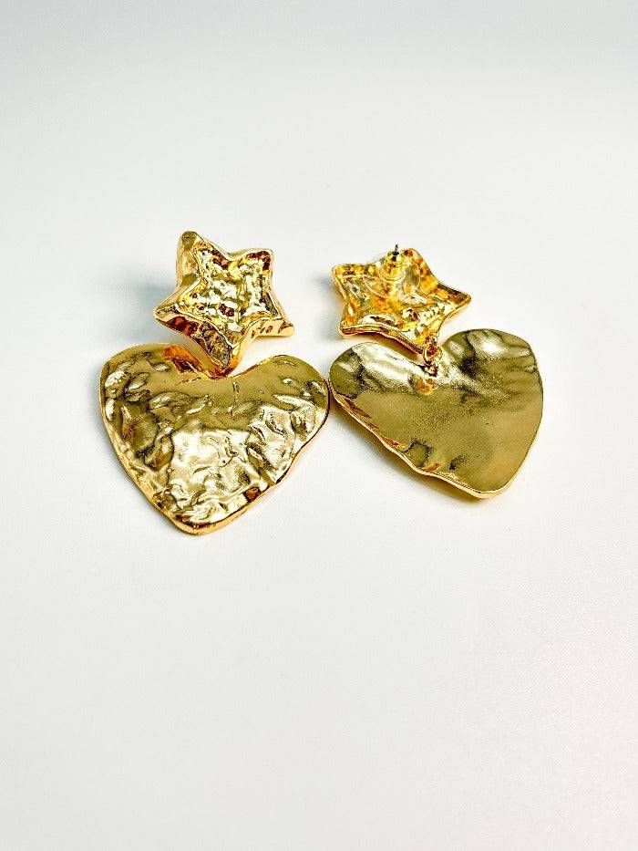 French Lovers Vintage Heart Earrings : E0019