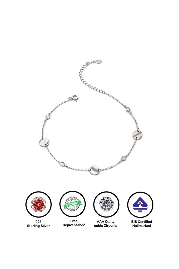 925 Sterling Silver Shine Anklet : A86
