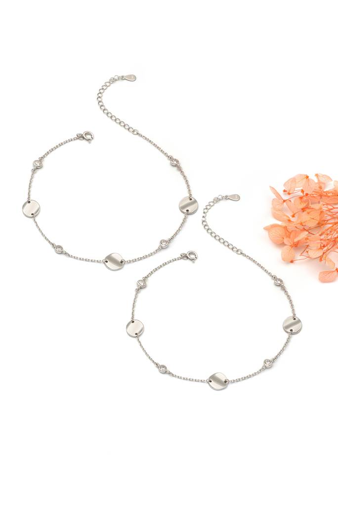 925 Sterling Silver Shine Anklet : A88