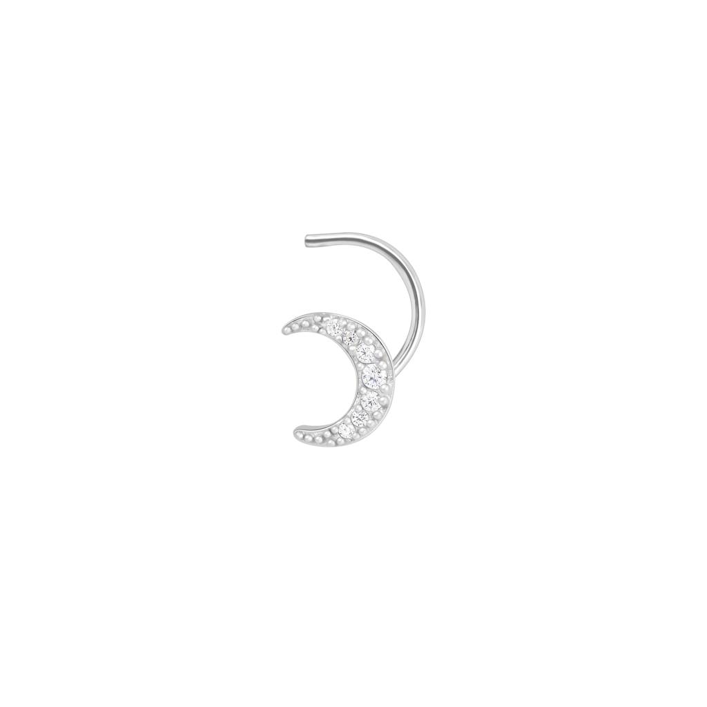 Half Moon Nose Pin In Silver Color : AANP319