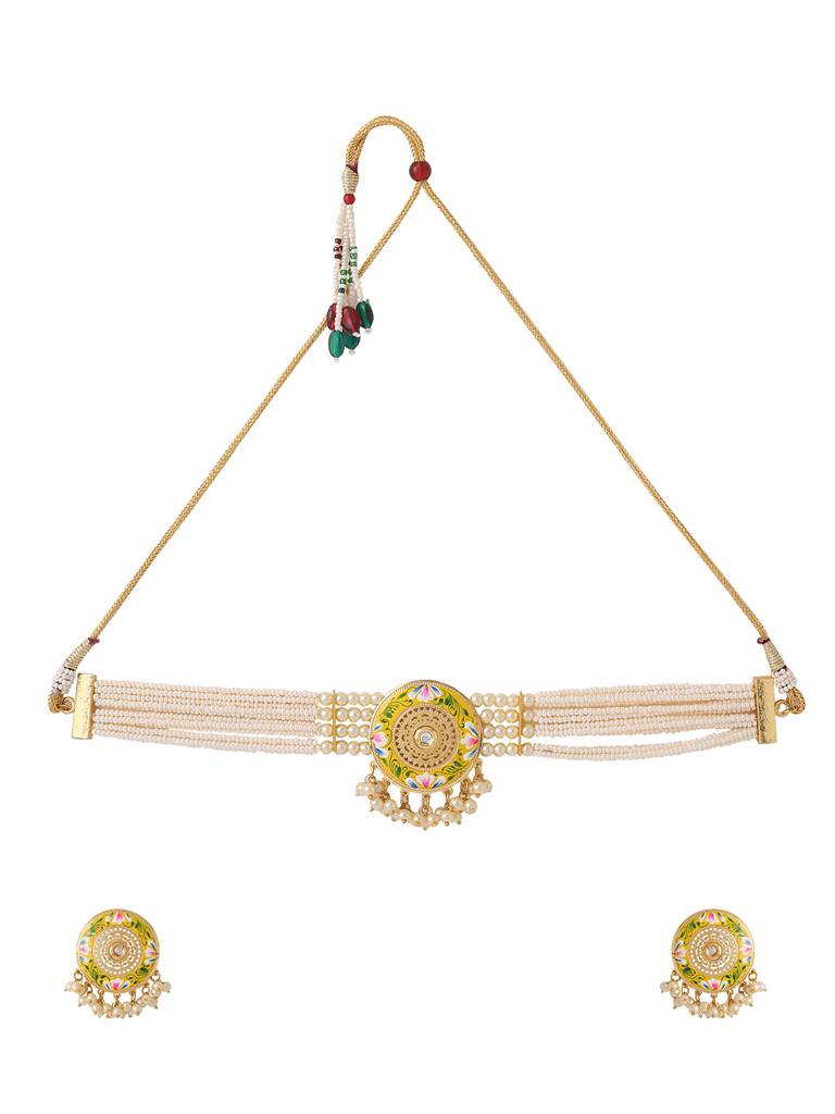 Falak Yellow Choker Set : ABACJS02