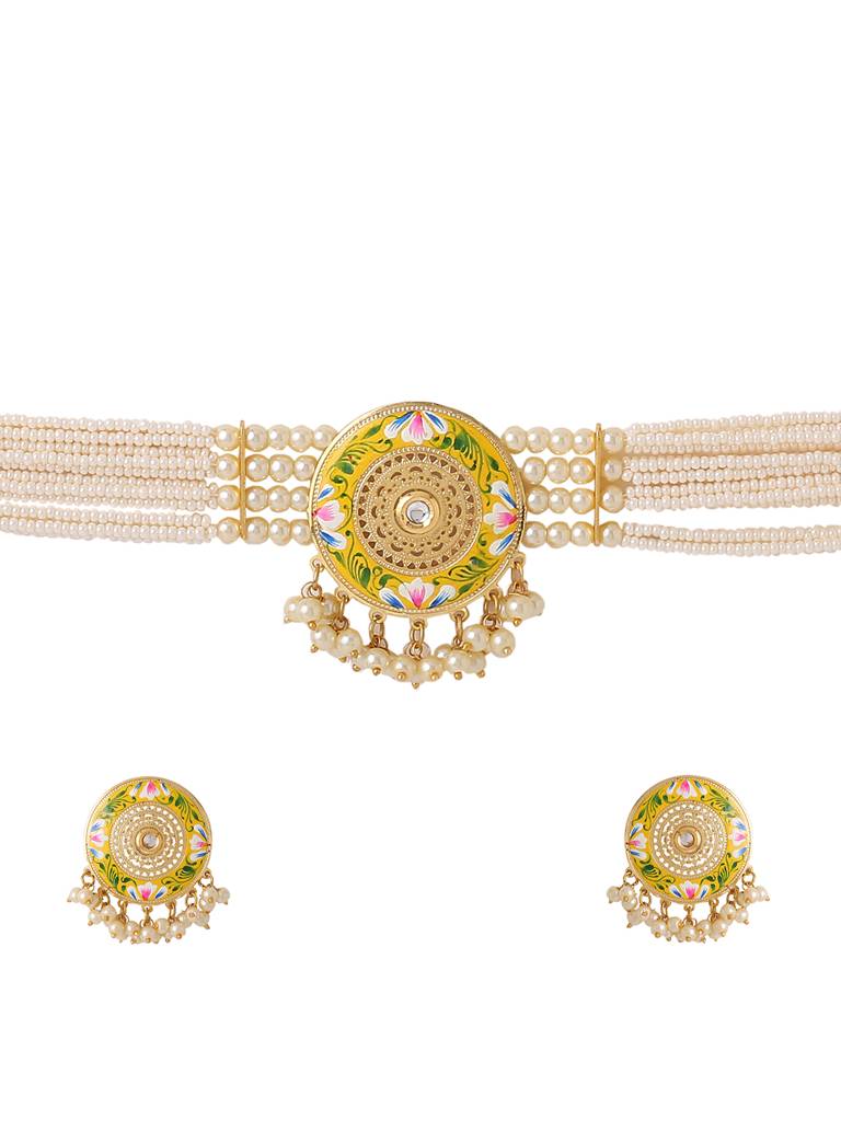 Falak Yellow Choker Set : ABACJS02