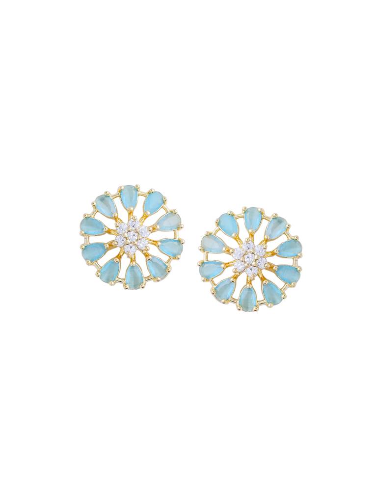 Gold Plated Ad Studded Floral Studs : ABDE11