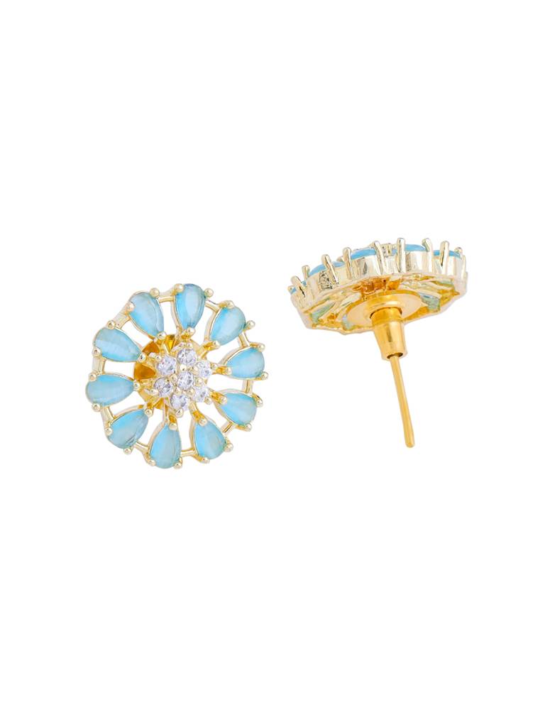 Gold Plated Ad Studded Floral Studs : ABDE11