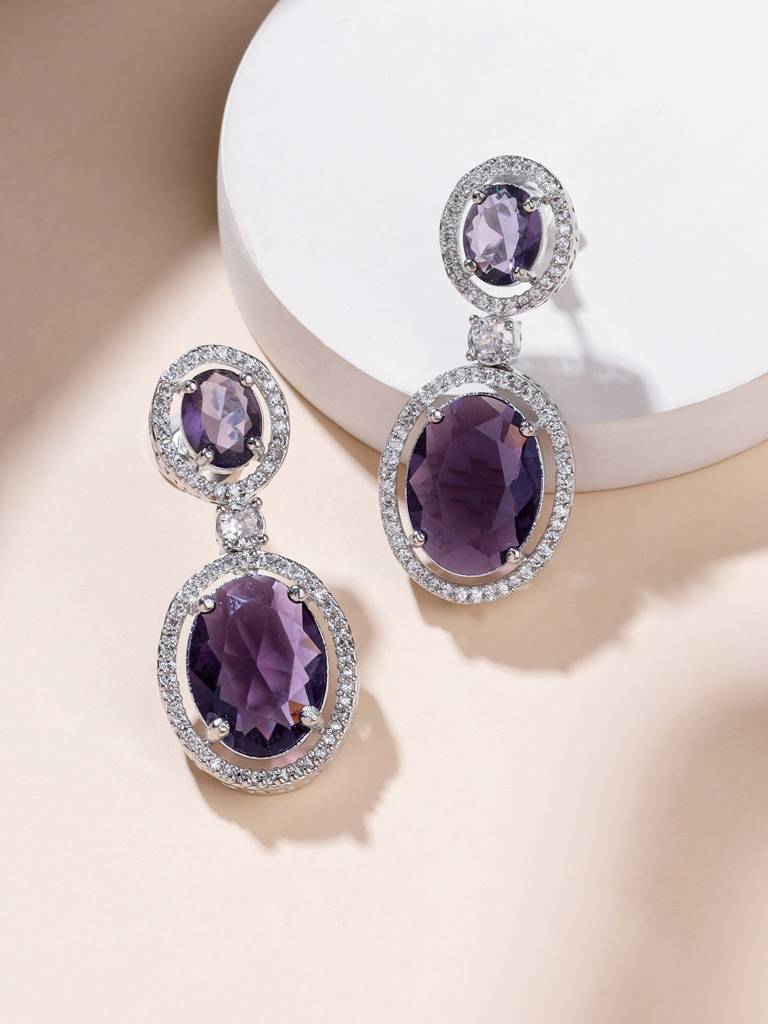 Silver Plated Ad Drop Earrings : ABDE15