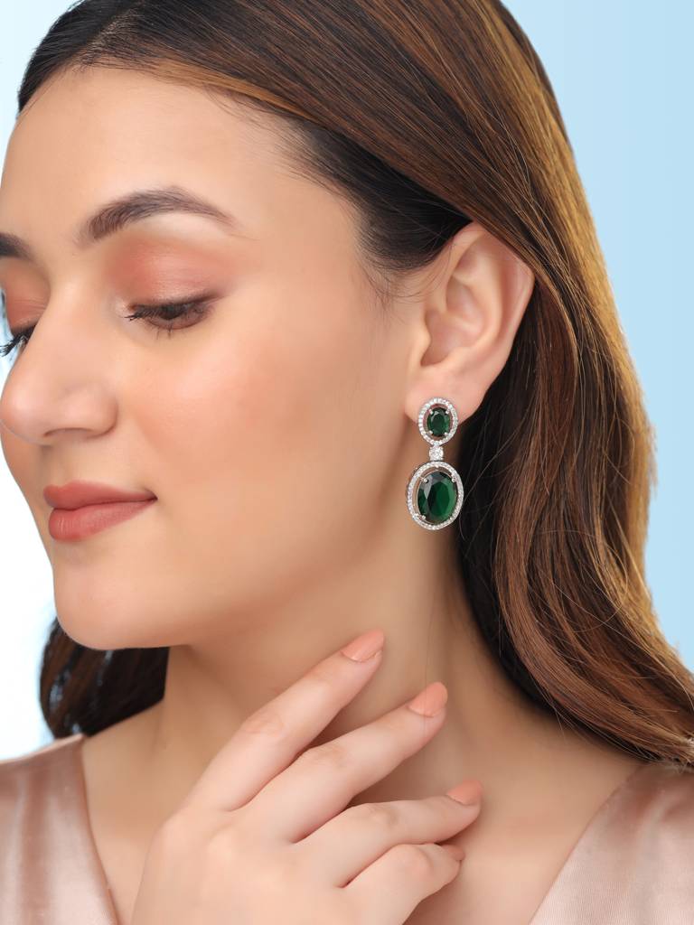 Silver Plated Ad Drop Earrings : ABDE16