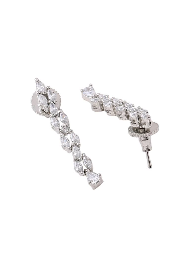 Silver Plated American Diamond Studded Handcrafted Jewellery Set : ABDWJS01