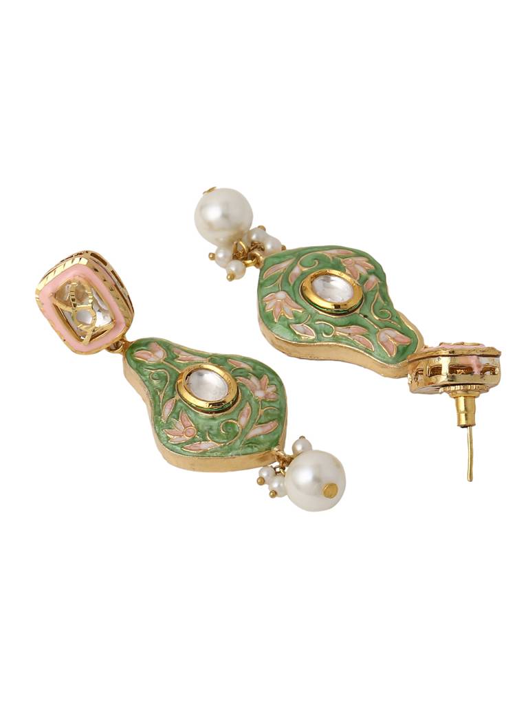 18K Gold Plated Multi Color Meenakari Contemporary Handcrafted Jewellery Set : ABMJJS17
