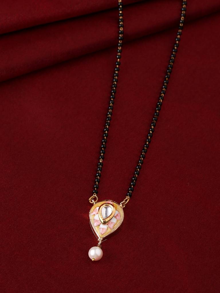 Meena Handcrafted Yellow Pear Mangalsutra : ABMJMS02