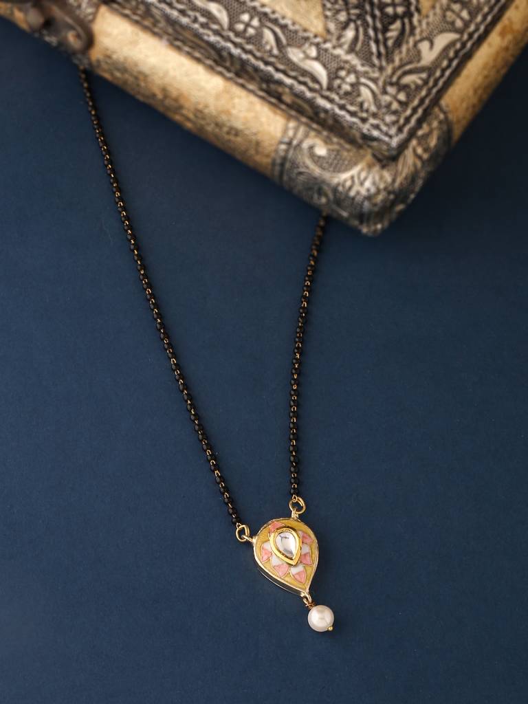 Meena Handcrafted Yellow Pear Mangalsutra : ABMJMS02