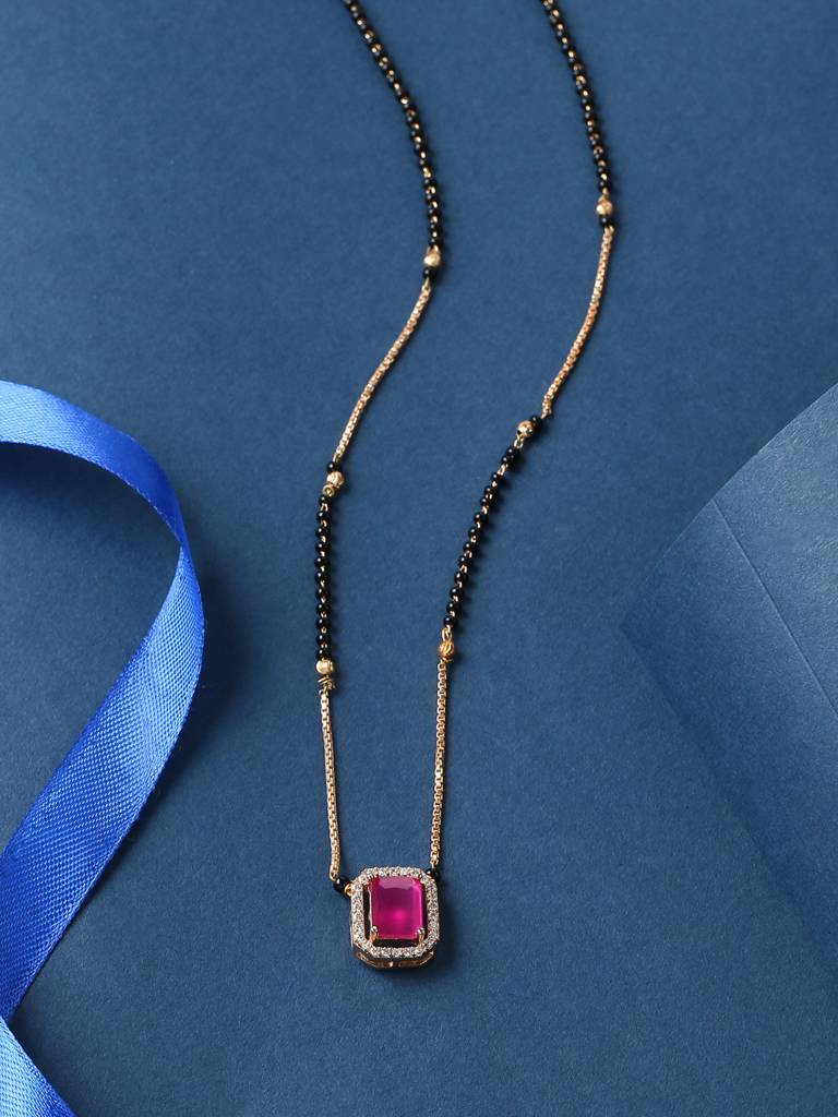 Pink Ruby Mangalsutra : ABOAMS005