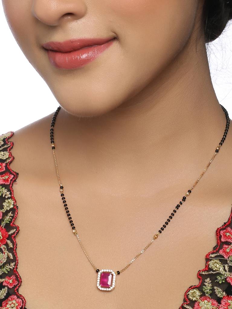 Pink Ruby Mangalsutra : ABOAMS005