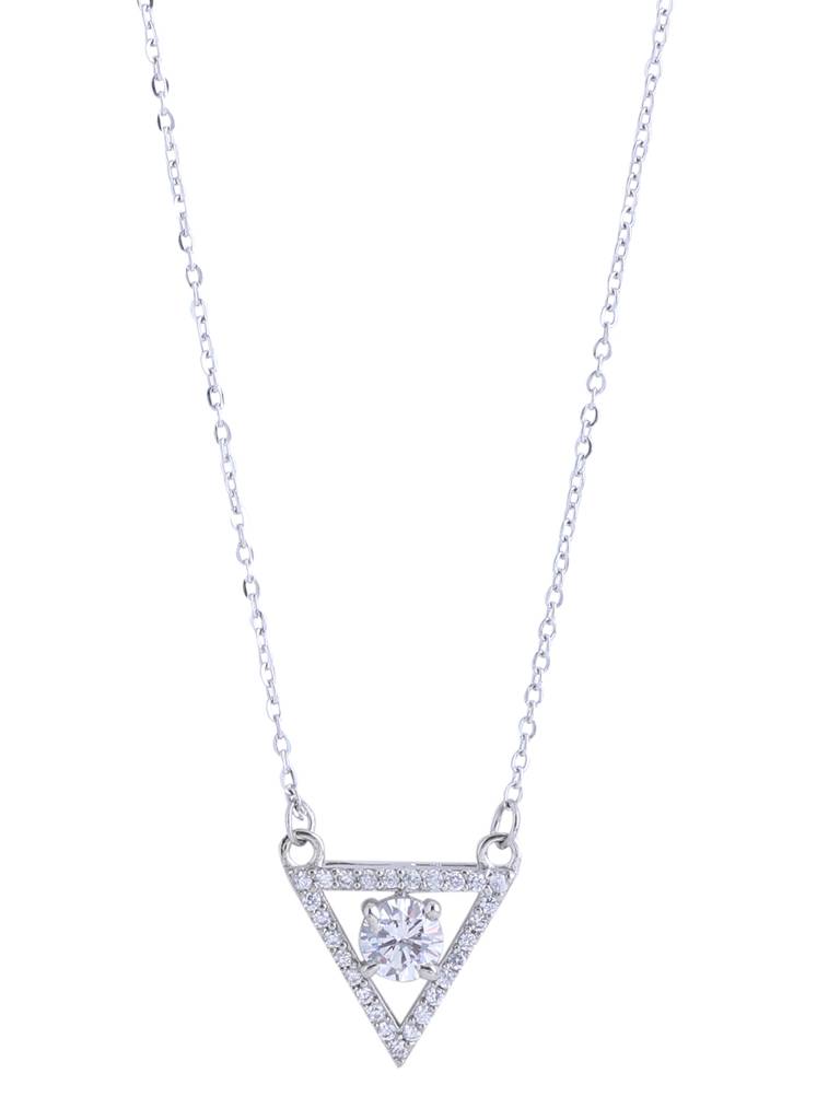 Triangular Shaped Silver Plated Necklace : ABOAN06