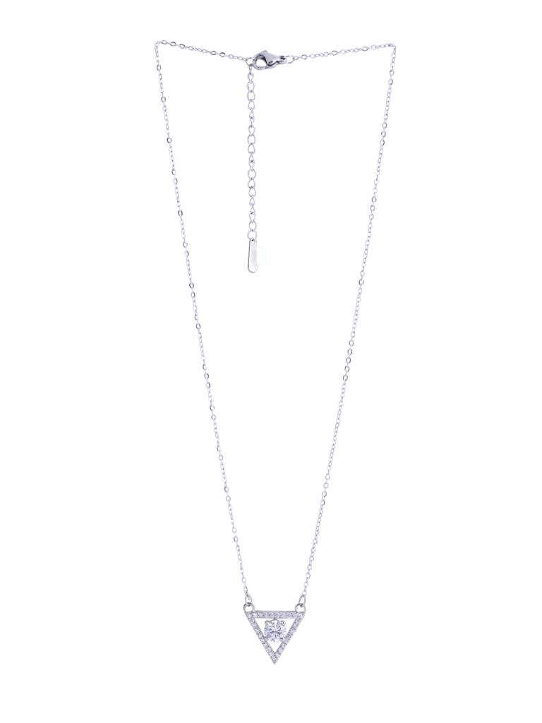 Triangular Shaped Silver Plated Necklace : ABOAN06