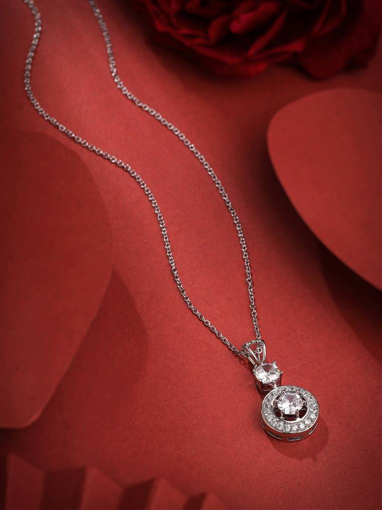 Circular Silver Plated Necklace : ABOAN08