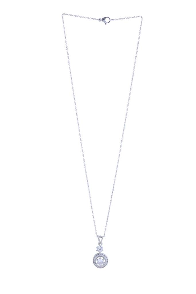Circular Silver Plated Necklace : ABOAN08