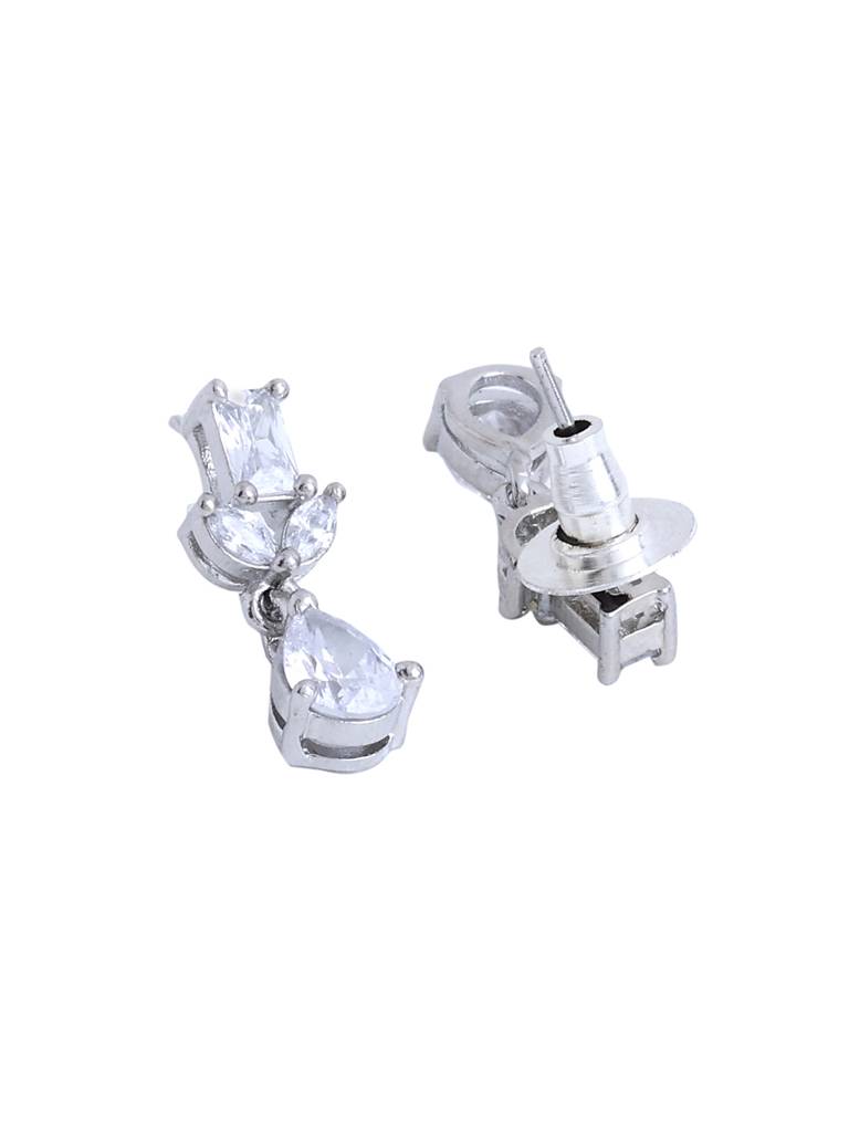 Silver Plated American Diamond Studded Pendant Set : ABOAPS02