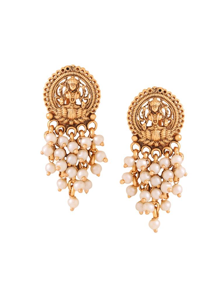 Gold Plated Temple Earrings : ABPKE01