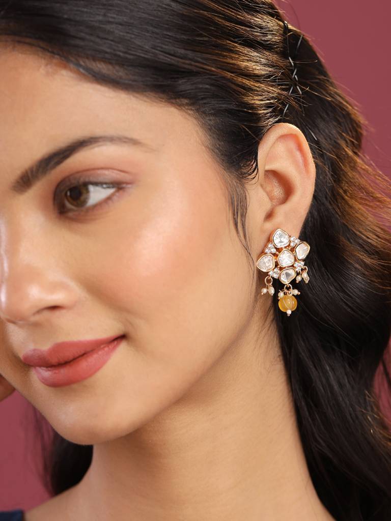 Gold Plated Kundan Earrings : ABPKE03