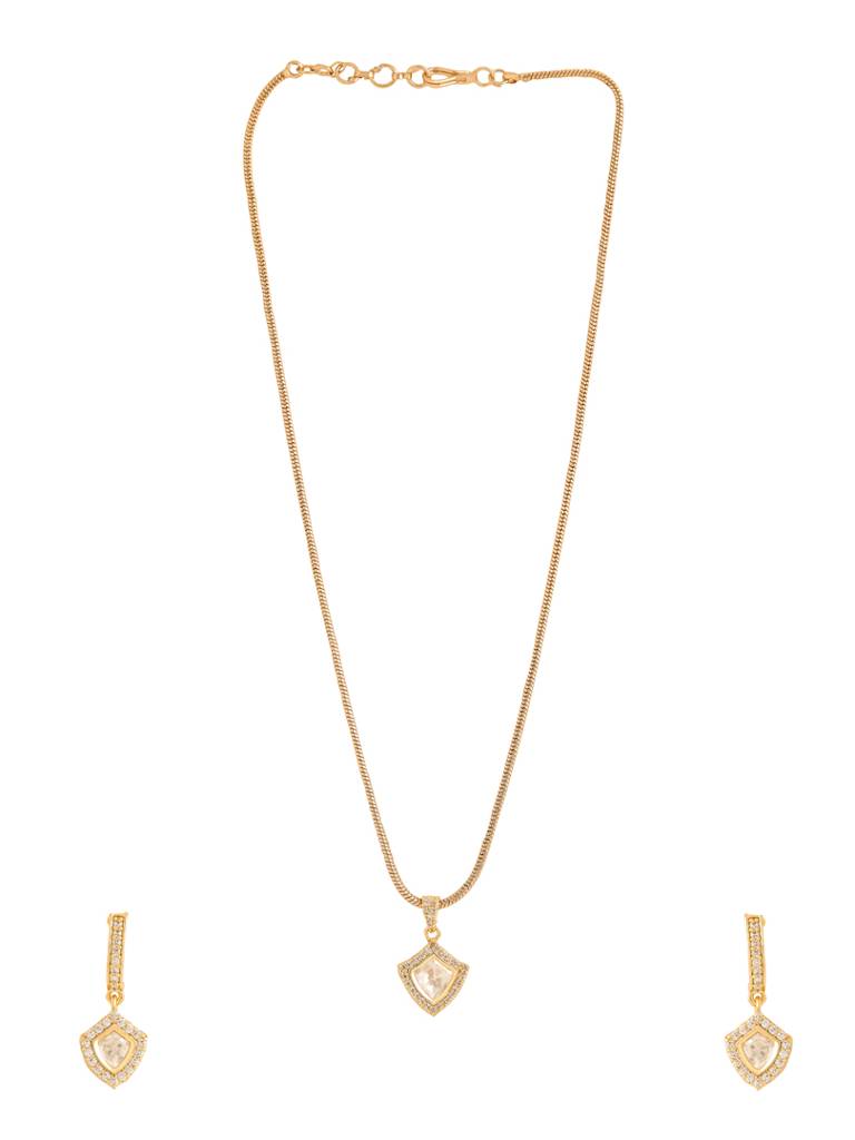 Gold Plated Kundan Pendant Set For Women : ABPKPS01