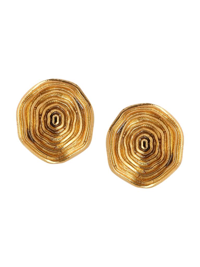 Handcrafted 18K Gold Plated Matt Finish Contemporary Studs : ABRKE01