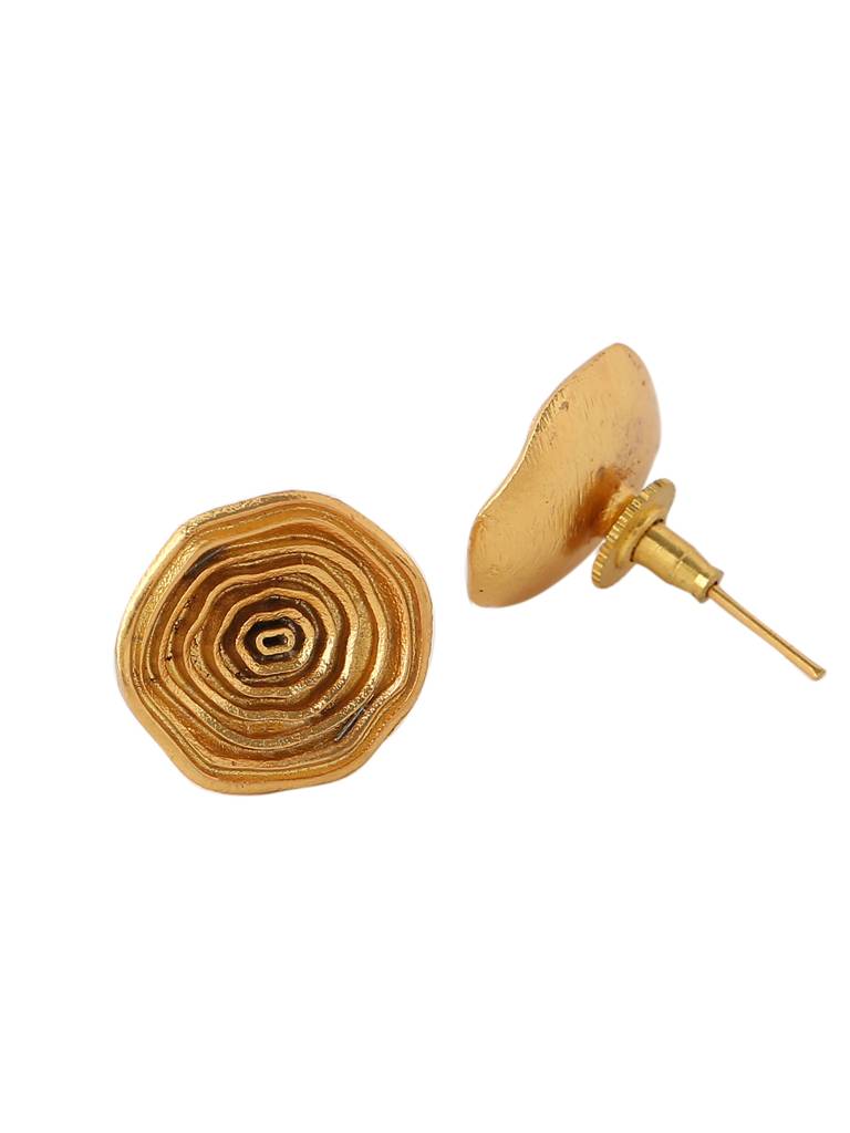 Handcrafted 18K Gold Plated Matt Finish Contemporary Studs : ABRKE01