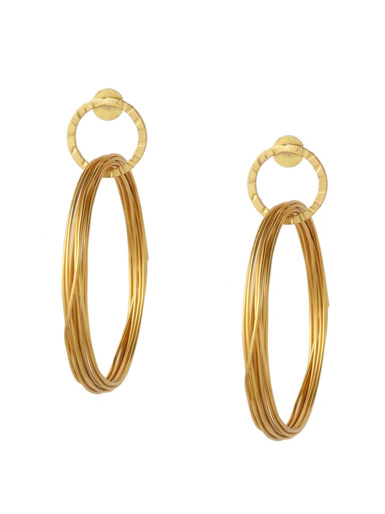 Handcrafted 18K Gold Plated Streak Hoops : ABRKE04