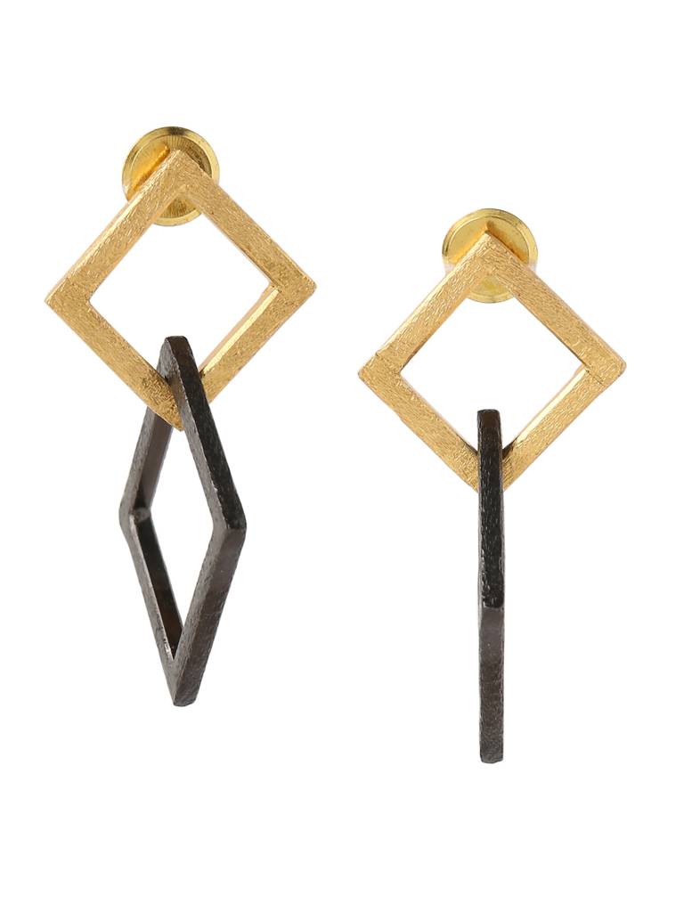 Handcrafted 18K Gold Plated Double Tone Danglers : ABRKE05