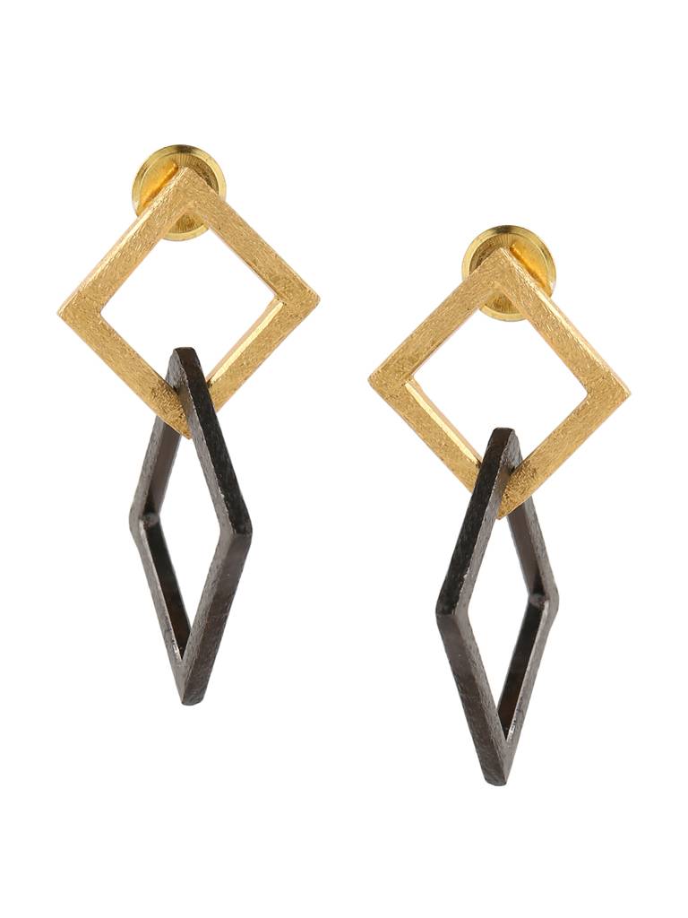 Handcrafted 18K Gold Plated Double Tone Danglers : ABRKE05