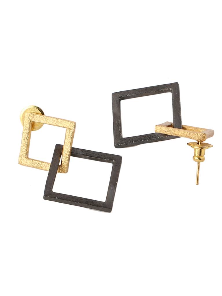 Handcrafted 18K Gold Plated Double Tone Danglers : ABRKE05