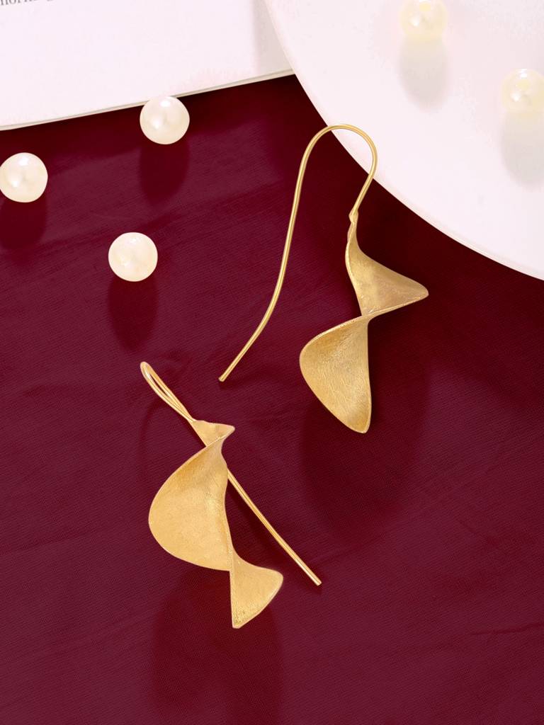 Handcrafted 18K Gold Plated Spiral Danglers : ABRKE06