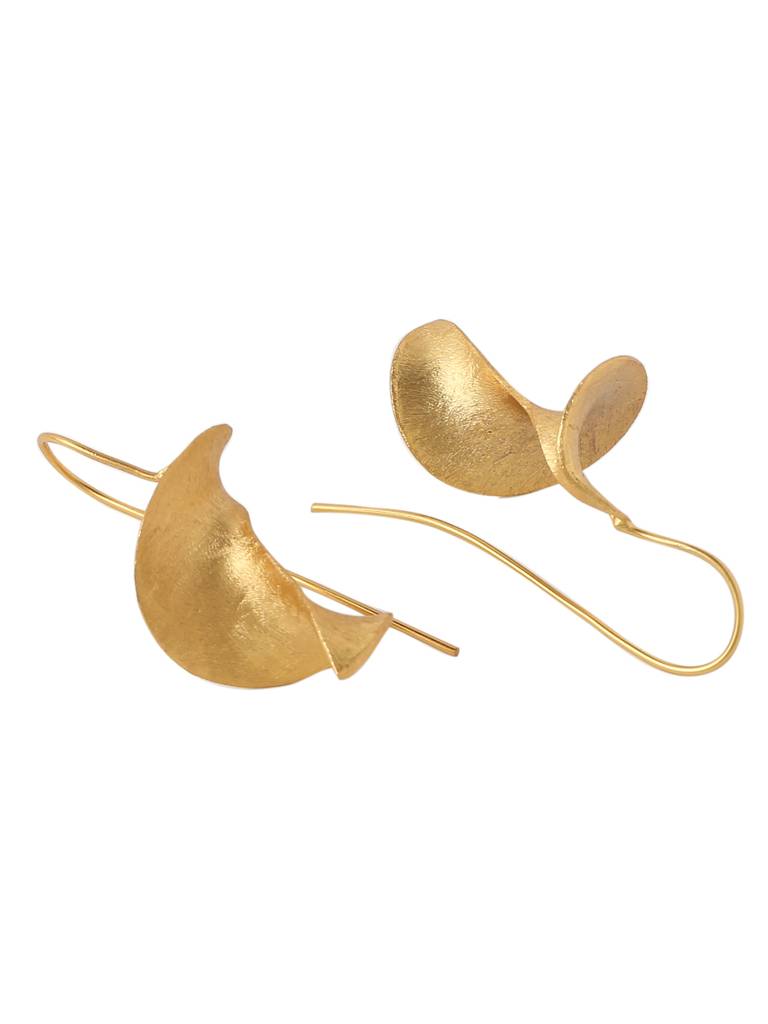 Handcrafted 18K Gold Plated Spiral Danglers : ABRKE06