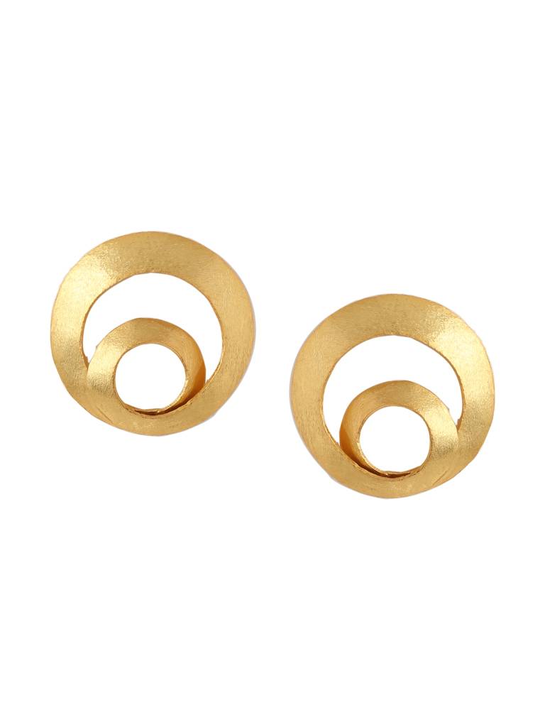 Handcrafted 18K Gold Plated Matte Spin Earrings : ABRKE08
