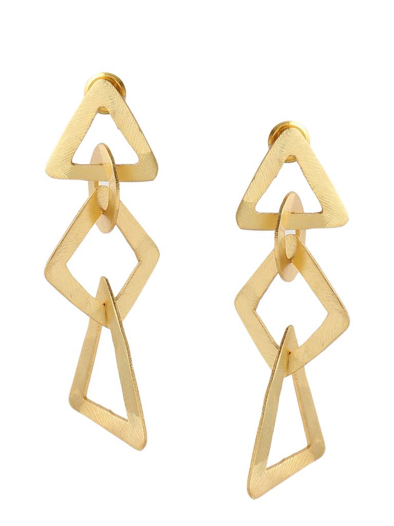 Handcrafted 18K Gold Plated Geometric Danglers : ABRKE11