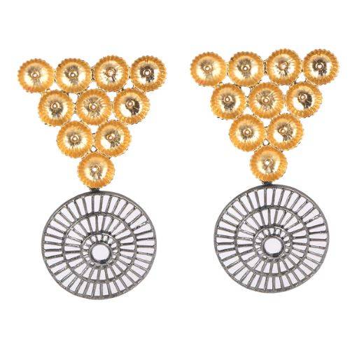 Multi - Shaped Party Pop Gold Earrings : AC-1056