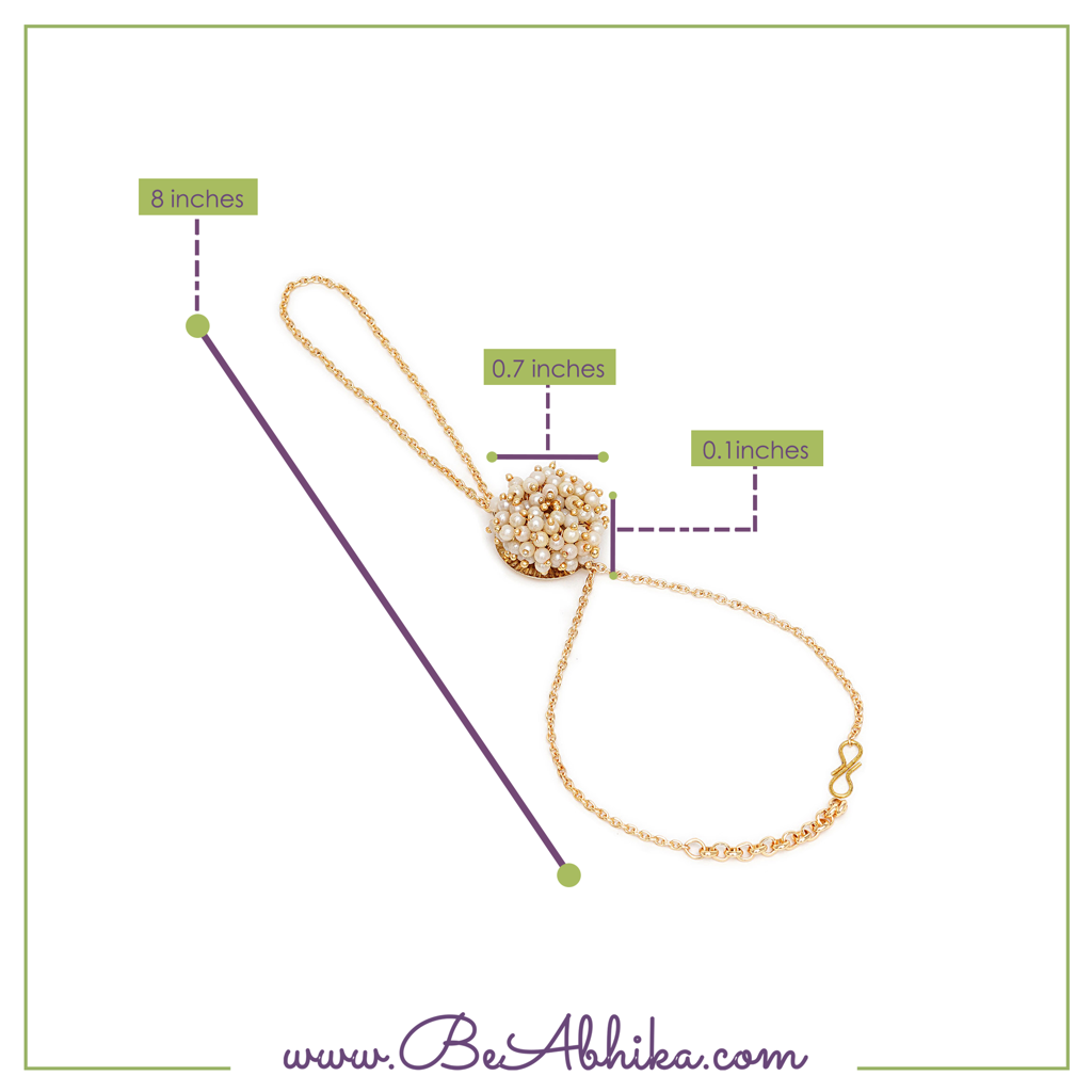 Golden Pearl Bloom Haathphool Bracelet : ACB039