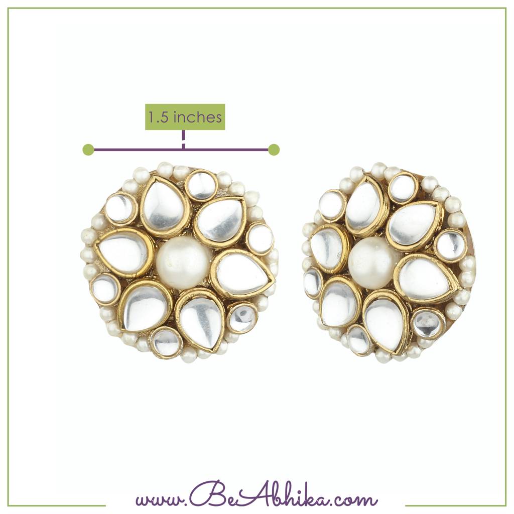 Kundan Flower Stud Earrings : ACE190