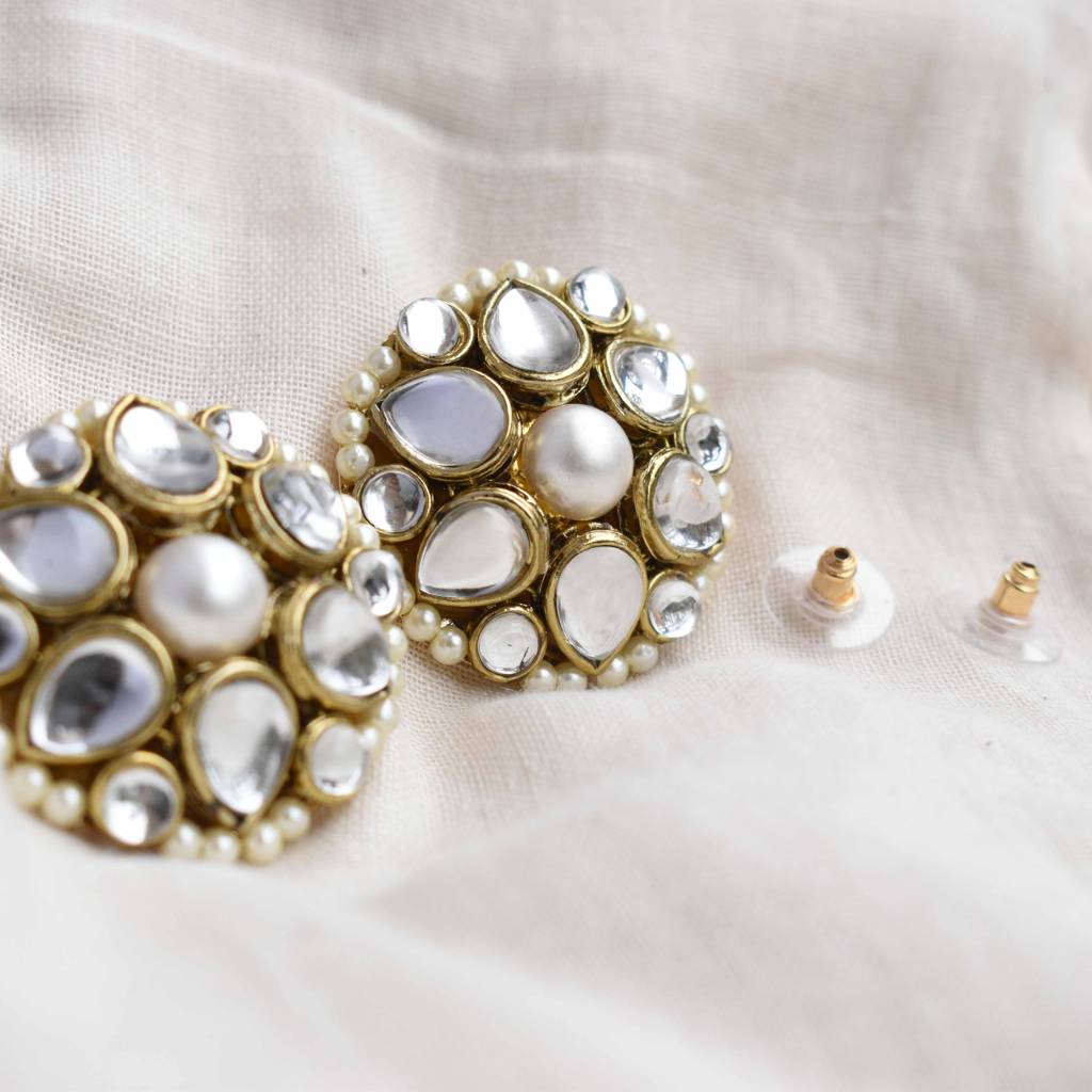 Kundan Flower Stud Earrings : ACE190