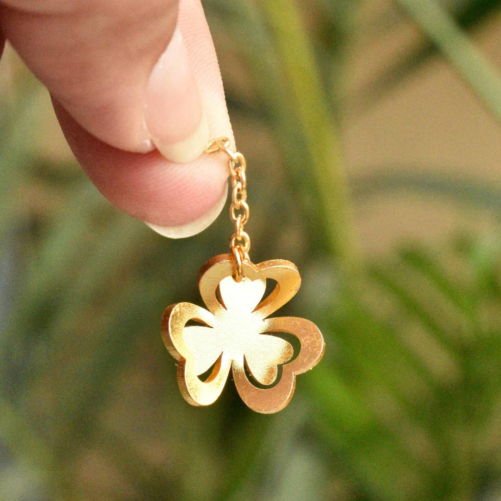 Floral Charm Drop Half Hoop Earring : ACE213