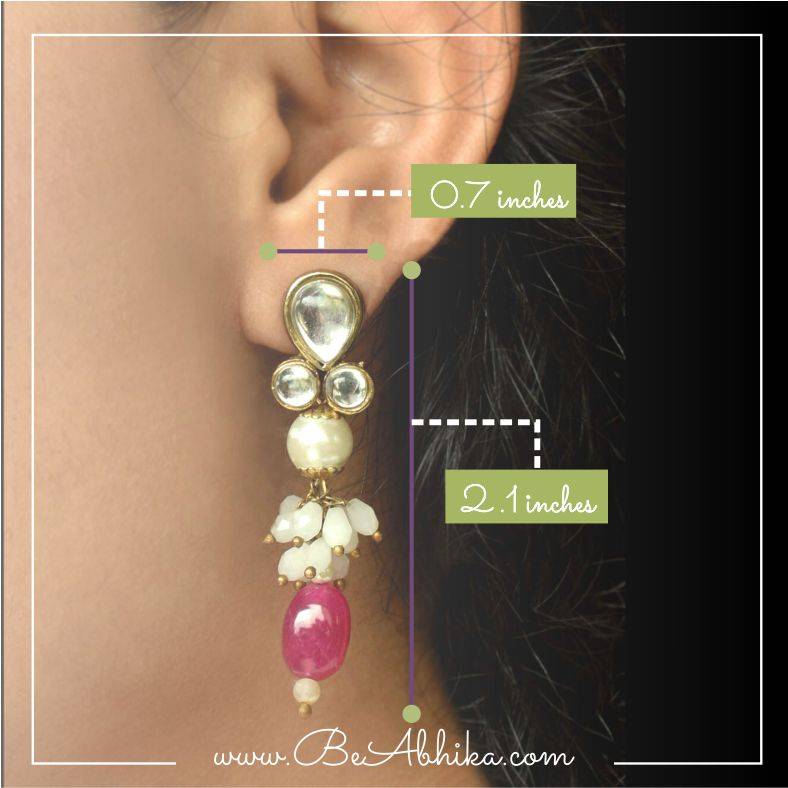 Red Stone Drop Earrings : ACE230