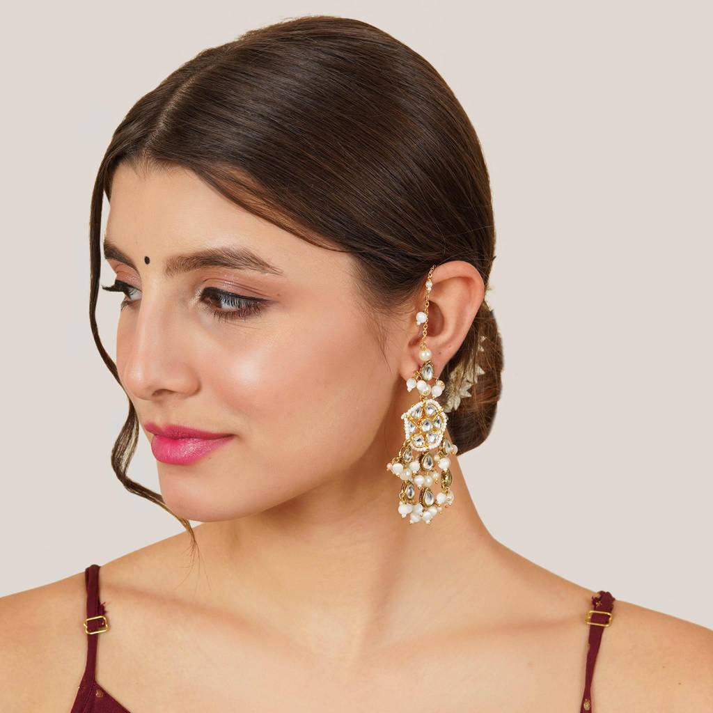 Bliss Kanauti Earrings : ACE239-Wh
