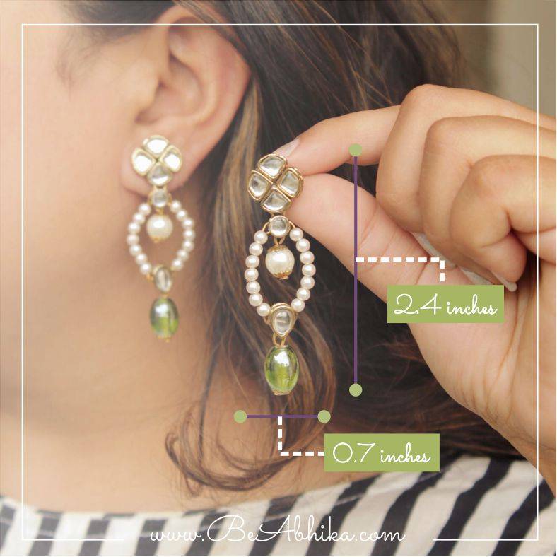 Semi Precious Beads & Kundan Earrings : ACE240